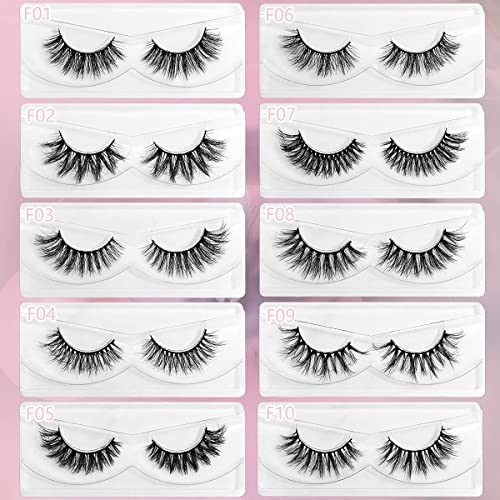 FARRED Wholesale Fluffy Dramatic Bulk Lashes Mix 10 Styles 50 Pairs Pack Individual Box 1018mm Volume Faux Mink Eyelash Thick 8D Fake Lash Short Natural Look Eyelashes style i50 pairs - Image 5