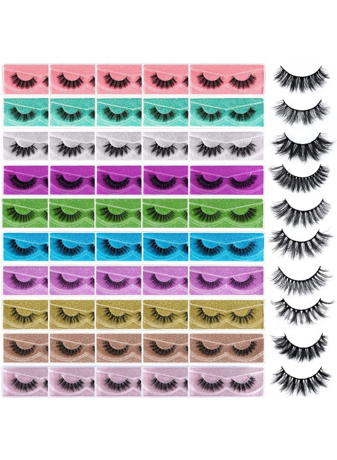 FARRED Wholesale Fluffy Dramatic Bulk Lashes Mix 10 Styles 50 Pairs Pack Individual Box 1018mm Volume Faux Mink Eyelash Thick 8D Fake Lash Short Natural Look Eyelashes style i50 pairs - Image 3