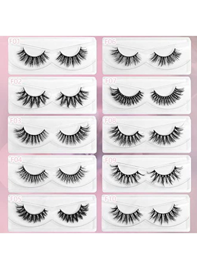 FARRED Wholesale Fluffy Dramatic Bulk Lashes Mix 10 Styles 50 Pairs Pack Individual Box 1018mm Volume Faux Mink Eyelash Thick 8D Fake Lash Short Natural Look Eyelashes style i50 pairs - Image 4
