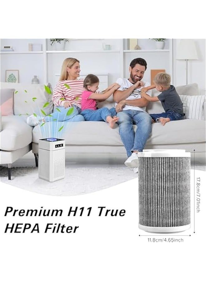 تراسل فلتر هيبا لتنظيف فلتر الهواء من سترايلف، فلتر هيبا H11 3 في 1، خرطوشة فلتر نانو مركبة، فلتر دوار 360 درجة، يزيل حتى 99.97% من الروائح والغبار والدخان وحبوب اللقاح والمزيد - Image 3