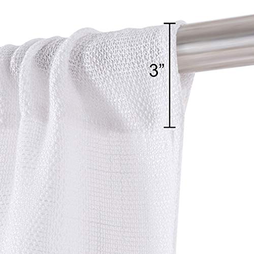 Valea Home Burlap Natural Valance Rod Pocket Window Curtain Valance Rustic Home Décor 56 by 14 Inches, White - Image 2