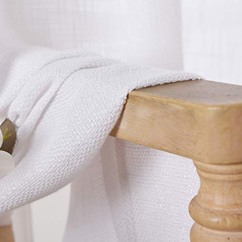 Valea Home Burlap Natural Valance Rod Pocket Window Curtain Valance Rustic Home Décor 56 by 14 Inches, White - Image 3