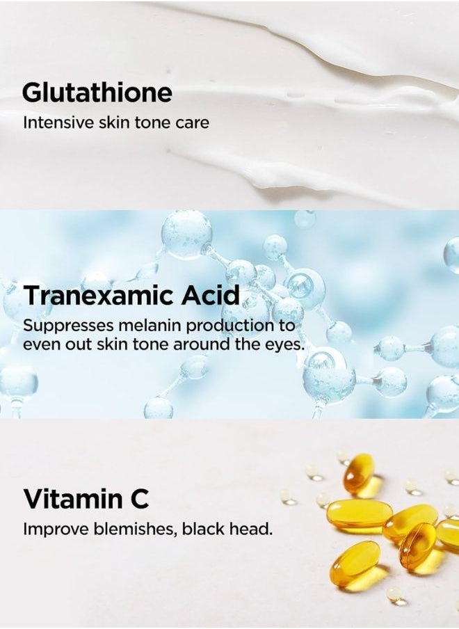 MARY & MAY Mary&May Tranexamic Acid + Glutathione Eye Cream Reduces Dark Circles & Uneven Skin Tone 1.05 Fl Oz / 30ml, Brightens & Revitalizes Eyes  - Image 3