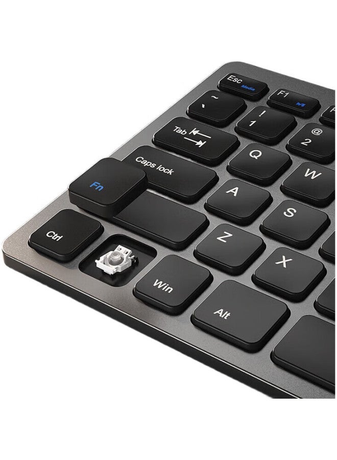 B.O.W Hangshi Hw098C Slim Wireless Keyboard, Chocolate Keys, Portable Office And Home Universal Keyboard, Gray And Black - Image 2