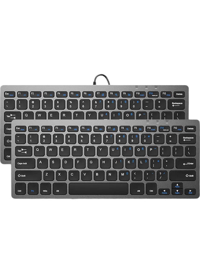 B.O.W Hangshi Hw098C Slim Wireless Keyboard, Chocolate Keys, Portable Office And Home Universal Keyboard, Gray And Black - Image 1