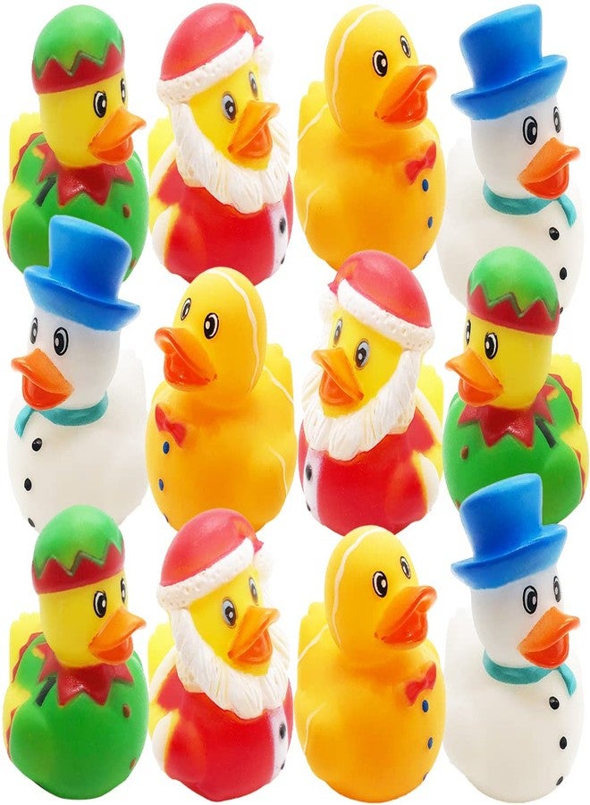 ArtCreativity Christmas Rubber Duckies for Kids, Pack of 12, Holiday-Themed Rubber Ducks for Bath or Pool, Fun Christmas Duckies Party Favors, Bulk Xmas Ducks for Cruise Ship & Events - Image 1