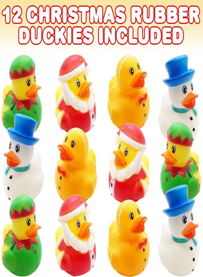 ArtCreativity Christmas Rubber Duckies for Kids, Pack of 12, Holiday-Themed Rubber Ducks for Bath or Pool, Fun Christmas Duckies Party Favors, Bulk Xmas Ducks for Cruise Ship & Events - Image 2