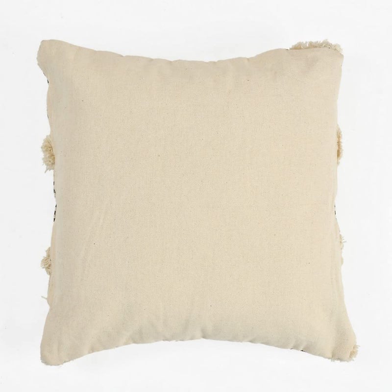 pepme pepme Cotton Tufted Black White Lines Cushion Cover 16x16 Inches Pack of 1  - Image 3