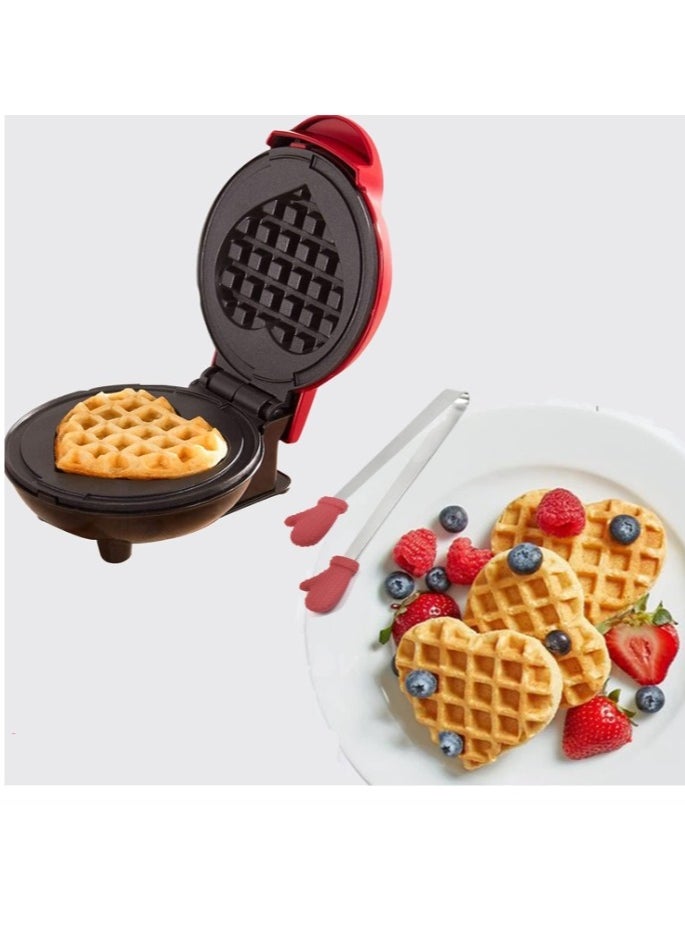 OASIS-TH - Waffle Maker heart shape For Individual Waffles With Easy To Clean, Non-Stick Surfaces, 4-Inch 350 W - Image 1