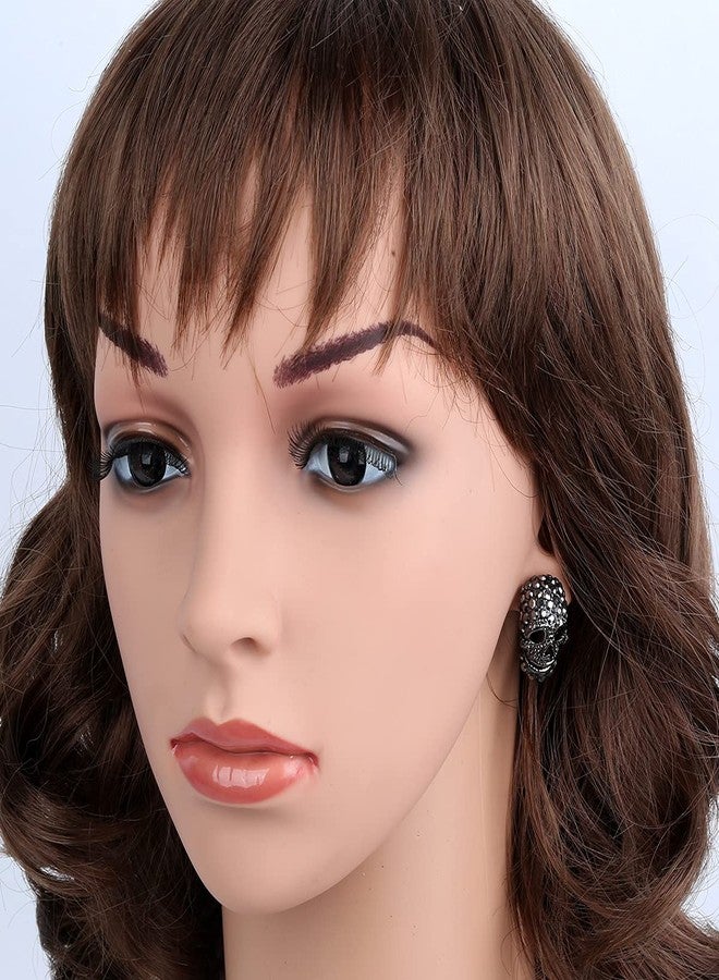 Szxc أقراط جمجمة نسائية من Szxc، مجوهرات قوطية خالية من النيكل - 4/5 بوصة - Image 3