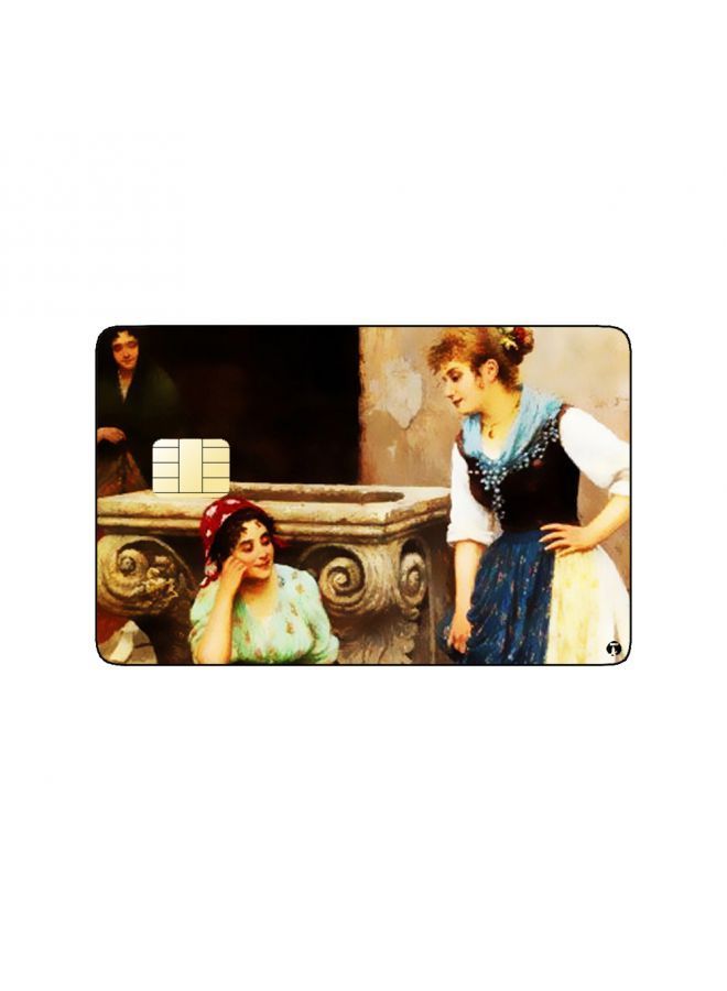 RKN PRINTED BANK CARD STICKER Beautiful Women Vintage Drawing - Image 1