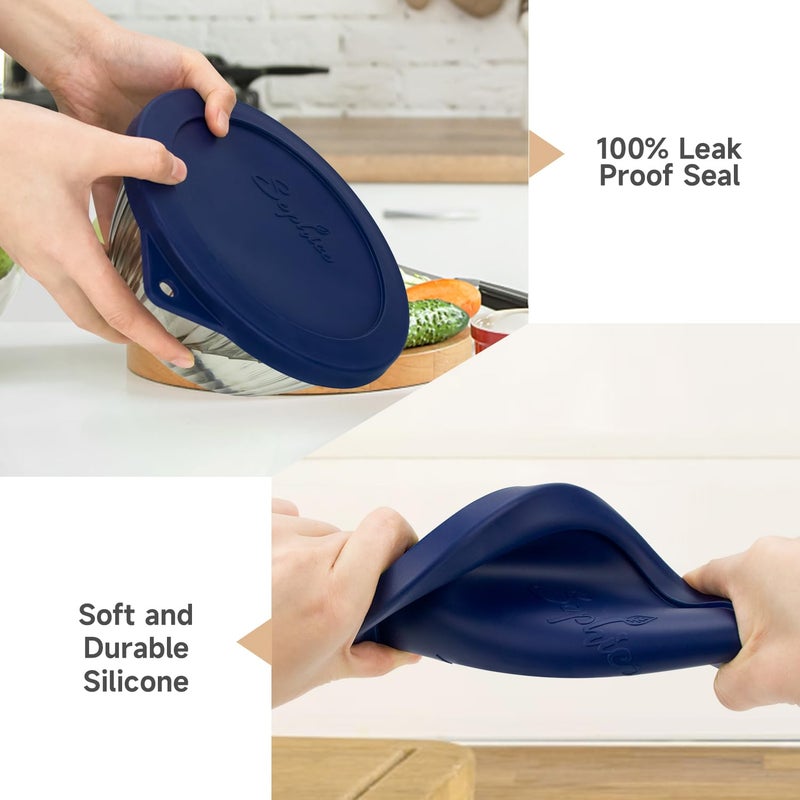 SOPHICO Silicone Replacement Lids for Pyrex Sculpted Glass Mixing Bowlsï¼ˆLids For 7402-s 1.3Qtï¼‰ - Image 4