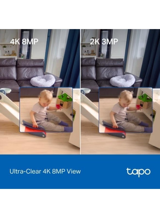 Tapo C250 4K 8MP Pan/Tilt AI Home Security WiFi Camera, 360° Indoor Surveillance Camera with Auto Tracking, Night Vision 40ft, Motion Detection, 2-Way Audio, Alexa & Google Assistant Compatible - Image 3