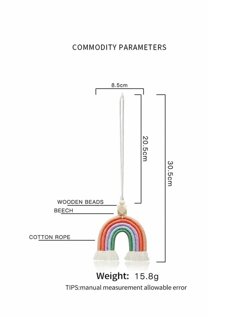 Excefore إكسسوارات سحر السيارة خرز خشبي بوهو معطر هواء للسيارة مصنوع يدويًا ملون معلق معطر هواء للمنزل والجدار والديكور الداخلي للسيارة - Image 5