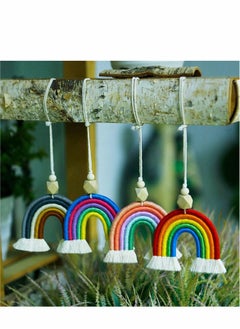 Excefore Car Charm Accessories Boho Wooden Beads Essential Oil Car Diffuser Handmade Colorful Hanging Air Freshener Decor for Home Wall Vehicle Interior Hanging Decor  - Image 3