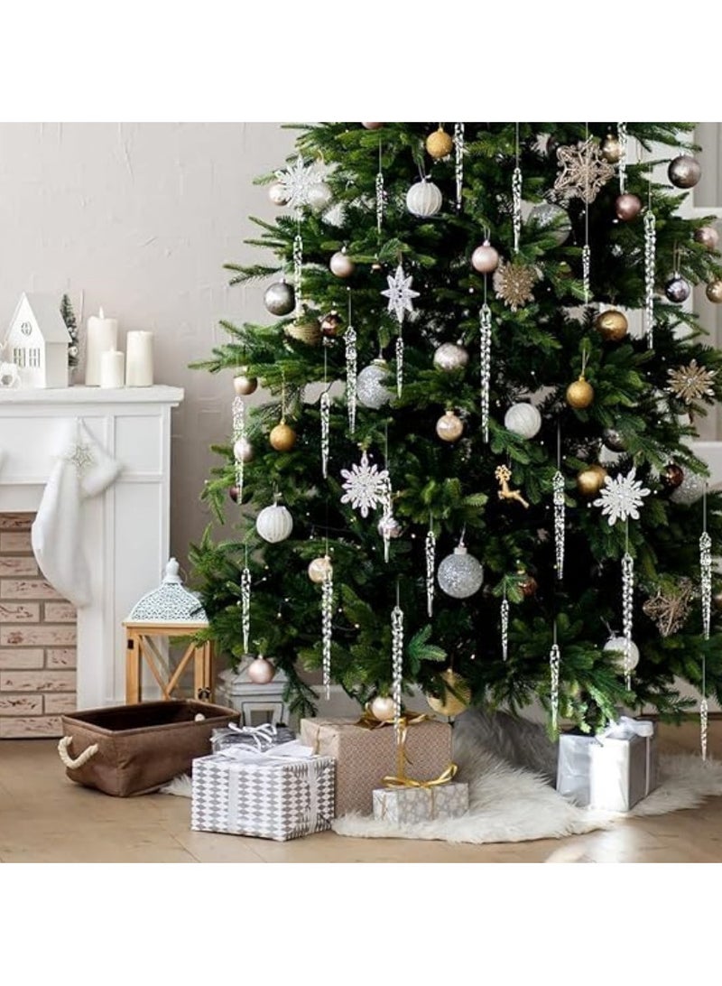 AUTOYSUR Acrylic Icicle Ornaments – Clear, Set of 36 - Image 2