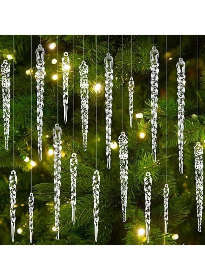 AUTOYSUR Acrylic Icicle Ornaments – Clear, Set of 36 - Image 1
