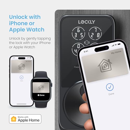 Lockly PIN Genie Pro Zeno Series Smart Lock, Keyless Entry Door Lock with Apple Home Key, Built-in Wi-Fi Keypad Deadbolt Locks for Front Door, App Remote Control, IP65 Weatherproof, Easy Installation - Image 4