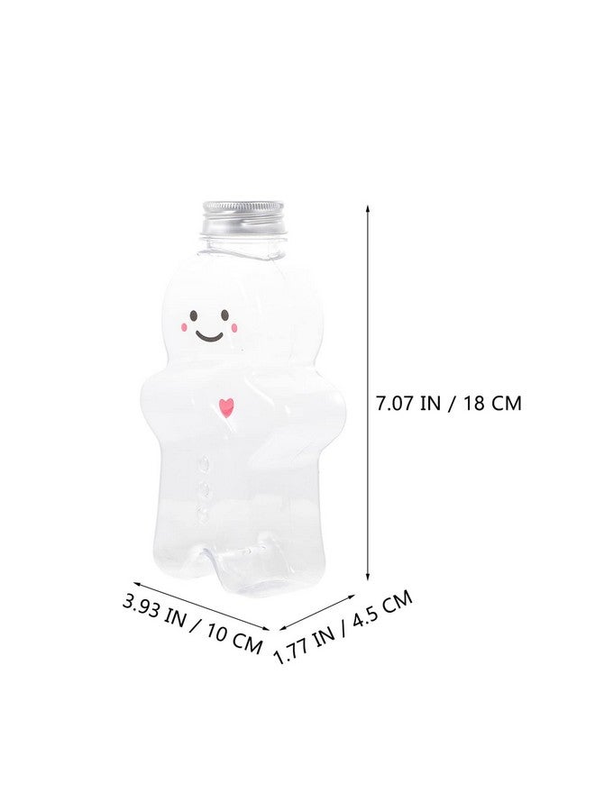 ستوبوك مجموعة من 3 زجاجات عصير على شكل رجل خبز الزنجبيل من ستوبوك، زجاجات عصير فارغة لعيد الميلاد، زجاجة شرب شفافة، زجاجة حليب وعصير مع قبعة ووشاح، لوازم حفلات عيد الميلاد (اللون أ) - Image 2