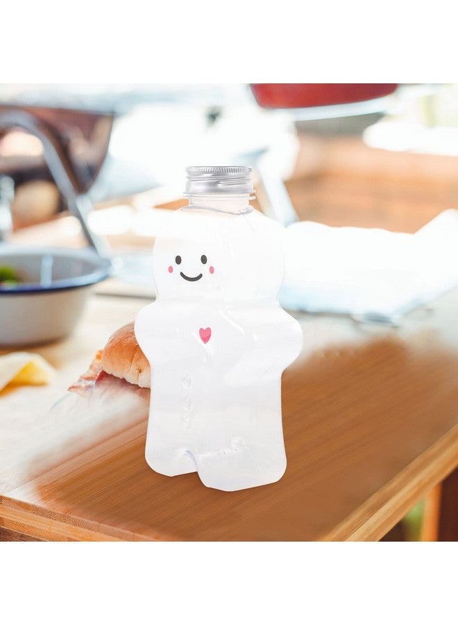 ستوبوك مجموعة من 3 زجاجات عصير على شكل رجل خبز الزنجبيل من ستوبوك، زجاجات عصير فارغة لعيد الميلاد، زجاجة شرب شفافة، زجاجة حليب وعصير مع قبعة ووشاح، لوازم حفلات عيد الميلاد (اللون أ) - Image 4