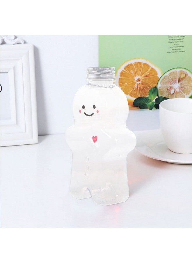 ستوبوك مجموعة من 3 زجاجات عصير على شكل رجل خبز الزنجبيل من ستوبوك، زجاجات عصير فارغة لعيد الميلاد، زجاجة شرب شفافة، زجاجة حليب وعصير مع قبعة ووشاح، لوازم حفلات عيد الميلاد (اللون أ) - Image 5