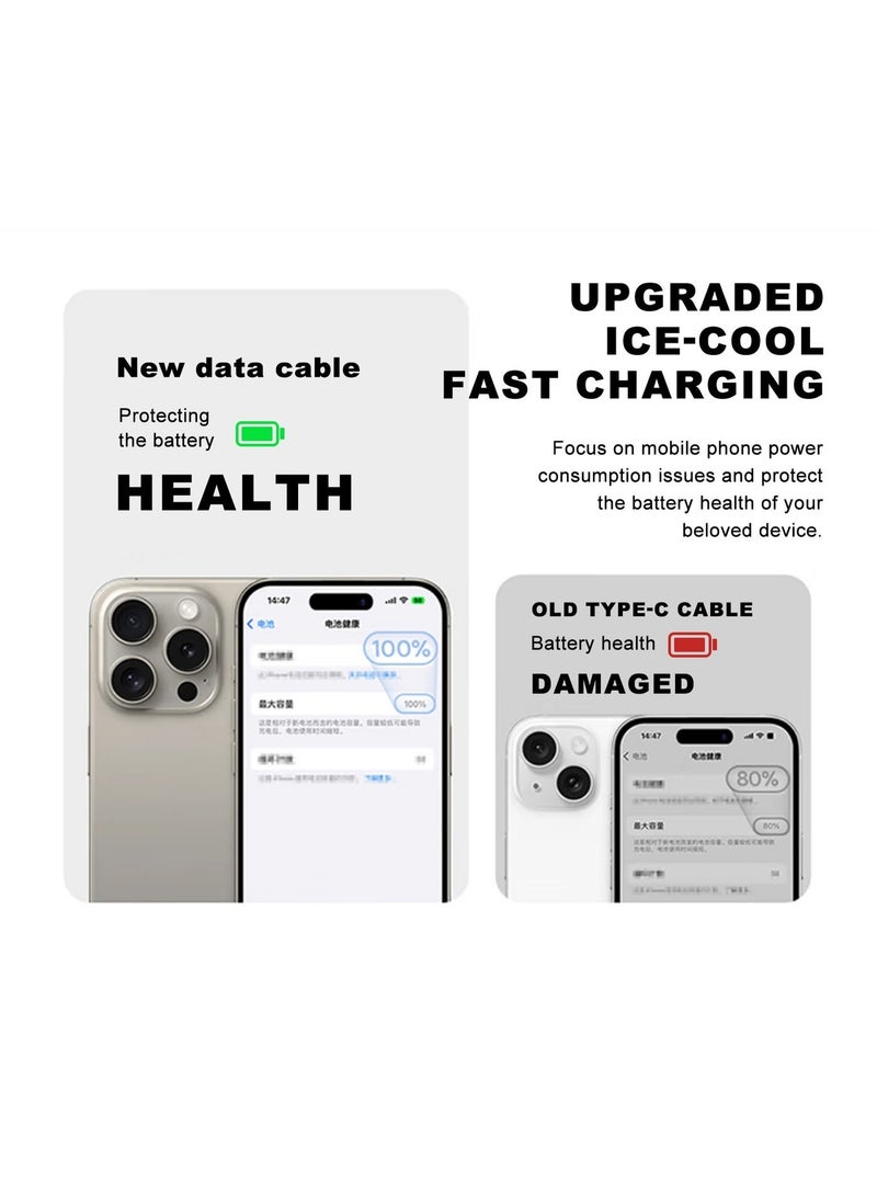 كاراماندا كابل USB C إلى USB C 60 وات 1.5 متر PD 3.0 3A كابل شحن سريع من النوع C متوافق مع iPhone 16 15 Series MacBook Pro iPad Pro Samsung Galaxy S24 S23 Ultra Z Fold OPPO Honor OnePlus Huawei - Image 3