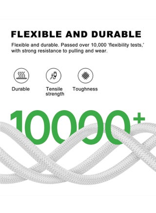 60W USB C to USB C Cable 1.5M PD 3.0 3A Fast Charging Cord Type C Cable Compatible With iPhone 16 15 Series MacBook Pro iPad Pro Samsung Galaxy S24 S23 Ultra Z Fold OPPO Honor OnePlus Huawei - view 2