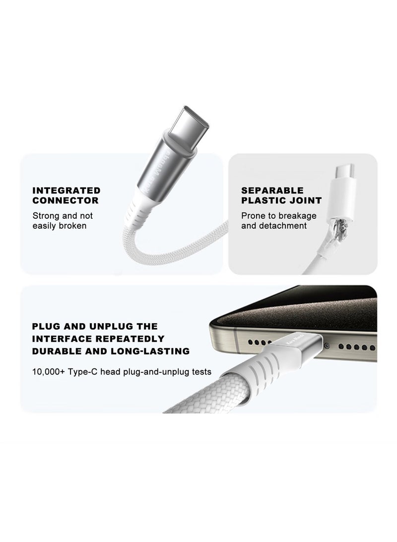 كاراماندا كابل USB C إلى USB C 60 وات 1.5 متر PD 3.0 3A كابل شحن سريع من النوع C متوافق مع iPhone 16 15 Series MacBook Pro iPad Pro Samsung Galaxy S24 S23 Ultra Z Fold OPPO Honor OnePlus Huawei - Image 4