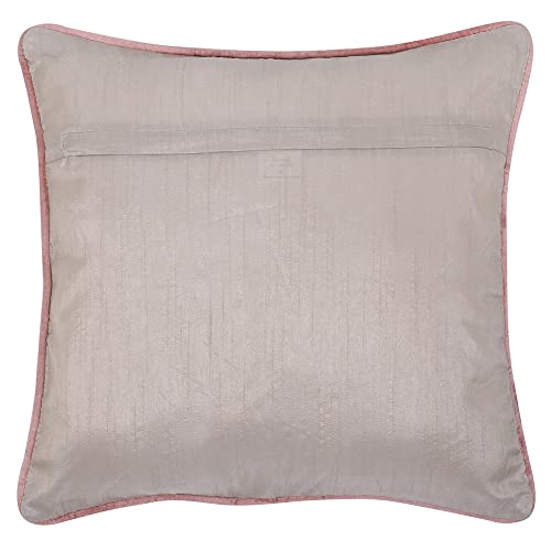 Haus & Kinder Embroidered Cushion Cover 16x16 Inch Set of 1 Premium Cotton Decorative Throw Pillow Cover for Sofa Couch Bed Soft Breathable Square Cushion Case Living Room Home Decor 40x40 cm Cushions - Image 5