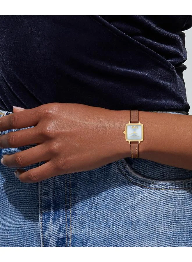 Coach  Cass Coach Two Hand Quartz Movement Watch for Women CASS Collection with Brown Leather Strap - 14504231 for Women | Best Price UAE