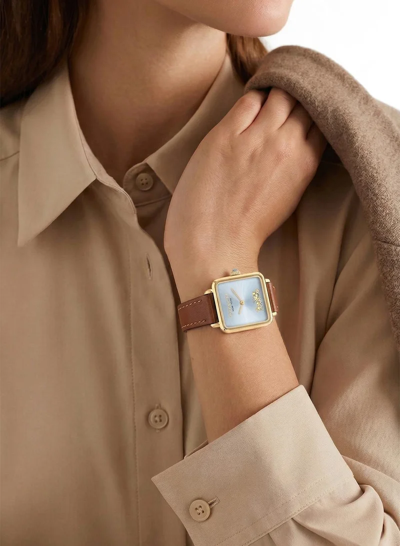 Coach  Cass Coach Two Hand Quartz Movement Watch for Women CASS Collection with Brown Leather Strap - 14504231 for Women | Best Price UAE