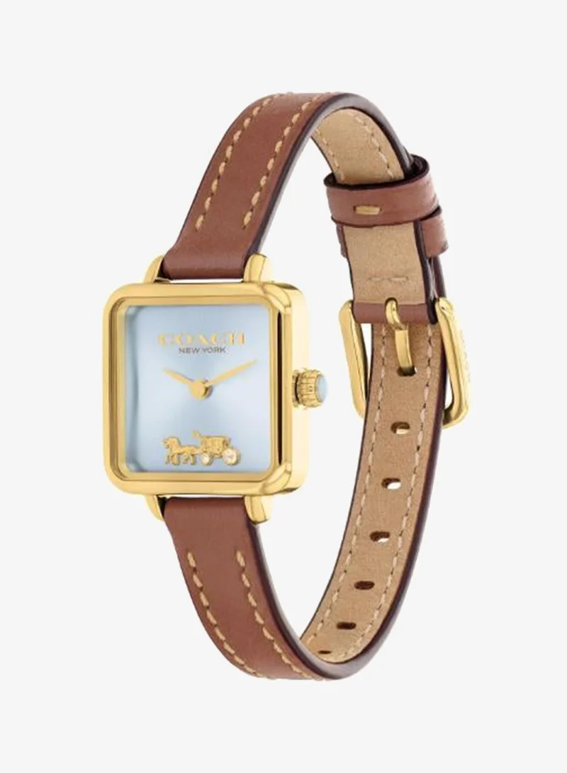 Coach  Cass Coach Two Hand Quartz Movement Watch for Women CASS Collection with Brown Leather Strap - 14504231 for Women | Best Price UAE