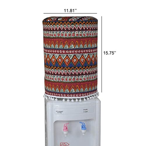 Yangshine 5 Gallon Water Dispenser Barrel Sleeve, Vintage Bohemia Style Water Bucket Dust Cover, Water Dispenser Bottle Protective Covers for Home Office Hotel Decro - Image 2