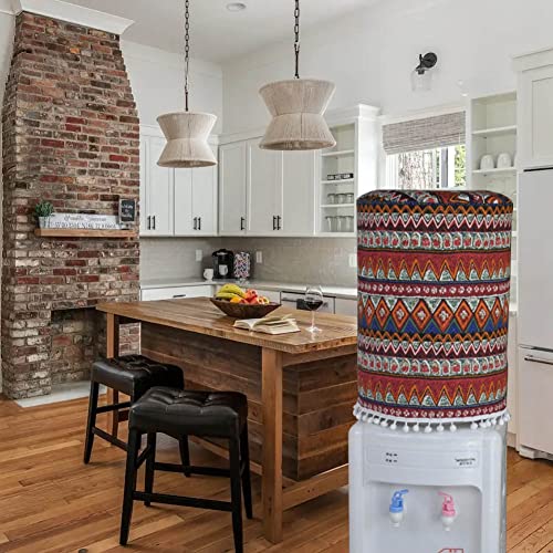 Yangshine 5 Gallon Water Dispenser Barrel Sleeve, Vintage Bohemia Style Water Bucket Dust Cover, Water Dispenser Bottle Protective Covers for Home Office Hotel Decro - Image 4