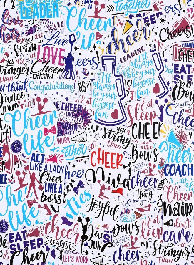 Chinco 200 Pieces Cheerleading Stickers Cheer Decals Waterproof Stickers Present Motivational Positive Decal Gifts for Water Bottle Laptop Car Phone, 25 Styles - Image 1