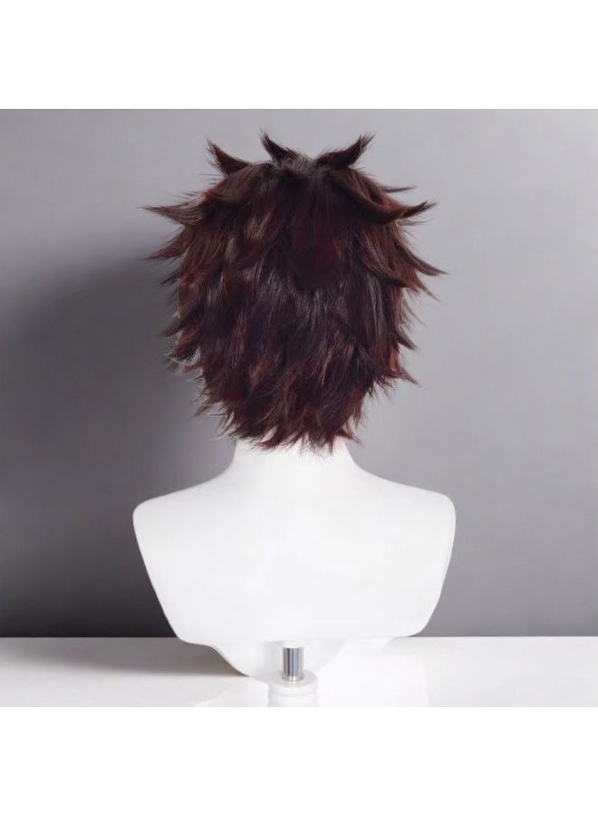 عام شيطان القاتل شعر مستعار كامادو تانجيرو عودة مكافحة تزييفها نمط زر صافي شعر مستعار تأثيري - Image 4