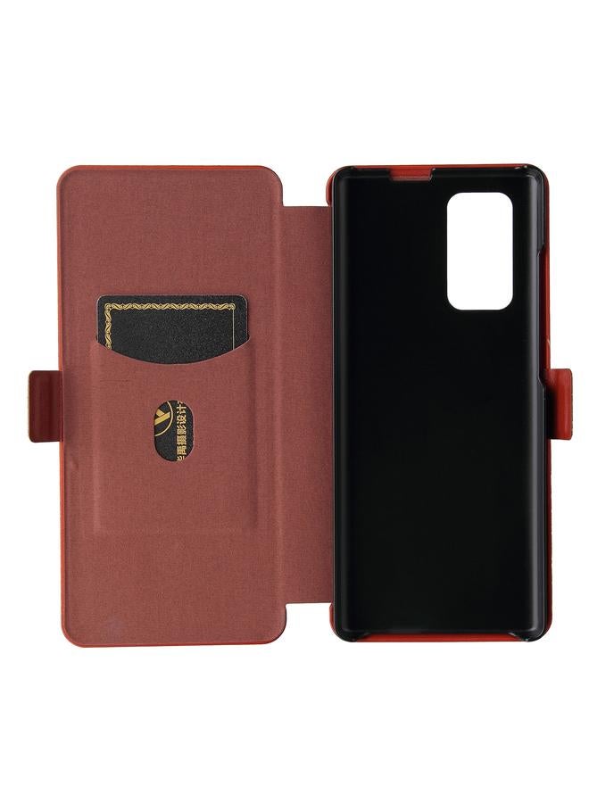 S-TOP Case For LG Wing 5G with Buckle Carbon Fiber Texture Horizontal Flip TPU + PC + PU Leather Case with Card Slot - Image 4