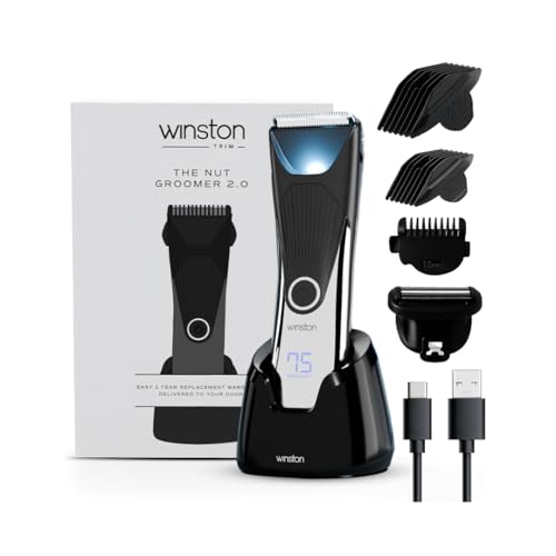 Winston Rechargeable Waterproof Body and Ball Trimmer for Men - Nut Groomer 2.0, Suitable for Beard Trimmer, Private Part Shaving, Pubic Hair with No-Cut Ceramic Blade – 120 Min cordless use - Image 1