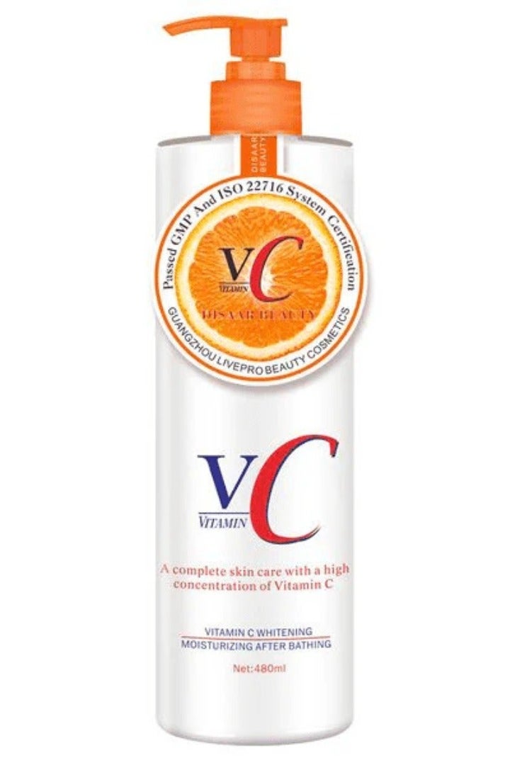 Disaar 480ml Vitamin C Whitening Moisturizing After Bathing Lotion Vitamin C Whitening Body Lotion  Skincare Healthy White Body Lotion Lightening Hydrating Anti Aging Moisturizing Smoothing Skin Care  - Image 1