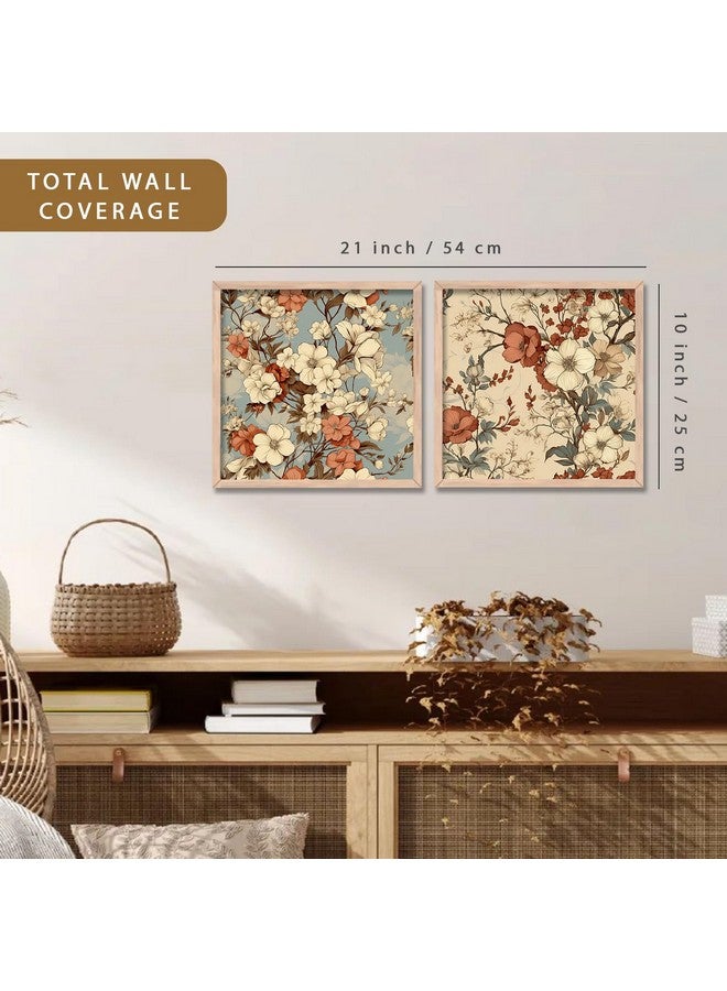 kotart Premium Digital Paintings with Frame for Home Decoration - Floral Painting for Living Room Bedroom Office Room Decor - Painting for Wall Decoration - Set of 2 Multicolor paintings (10x10 inch, B) - Image 3