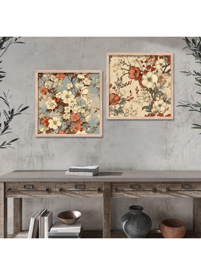 kotart Premium Digital Paintings with Frame for Home Decoration - Floral Painting for Living Room Bedroom Office Room Decor - Painting for Wall Decoration - Set of 2 Multicolor paintings (10x10 inch, B) - Image 5