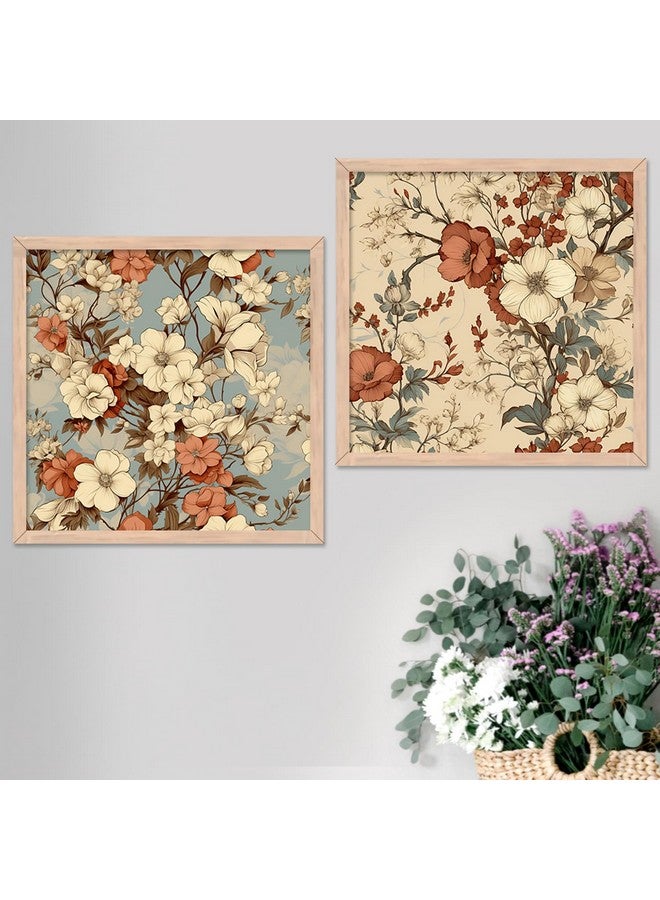 kotart Premium Digital Paintings with Frame for Home Decoration - Floral Painting for Living Room Bedroom Office Room Decor - Painting for Wall Decoration - Set of 2 Multicolor paintings (10x10 inch, B) - Image 1