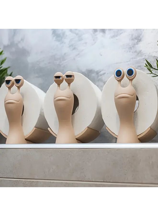 Snail Tissue Holder With 3 Interchangeable Eyes Fun Bathroom Storage Durable Plastic - Image 2
