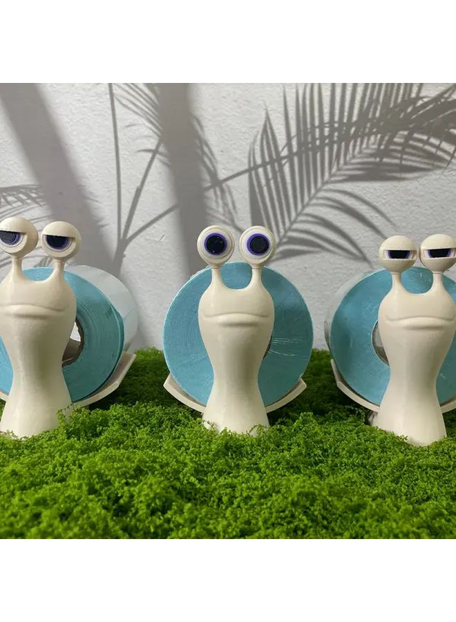 Snail Tissue Holder With 3 Interchangeable Eyes Fun Bathroom Storage Durable Plastic - Image 3