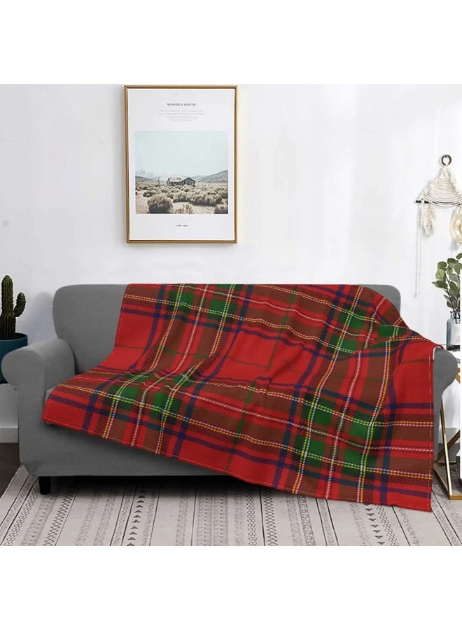 Anna Plaid Print Soft Flannel Cozy Throw Blanket