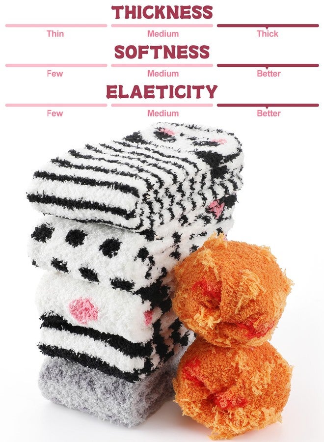 Cutecrop جوارب نسائية طويلة ناعمة من كيوت كروب، 6 أزواج، جوارب شتوية دافئة لطيفة برسومات حيوانات، جوارب طويلة دافئة، هدايا مثالية لأعياد الميلاد - Image 4