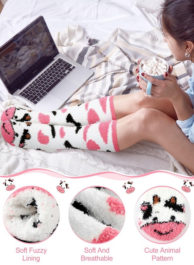 Cutecrop جوارب نسائية طويلة ناعمة من كيوت كروب، 6 أزواج، جوارب شتوية دافئة لطيفة برسومات حيوانات، جوارب طويلة دافئة، هدايا مثالية لأعياد الميلاد - Image 3