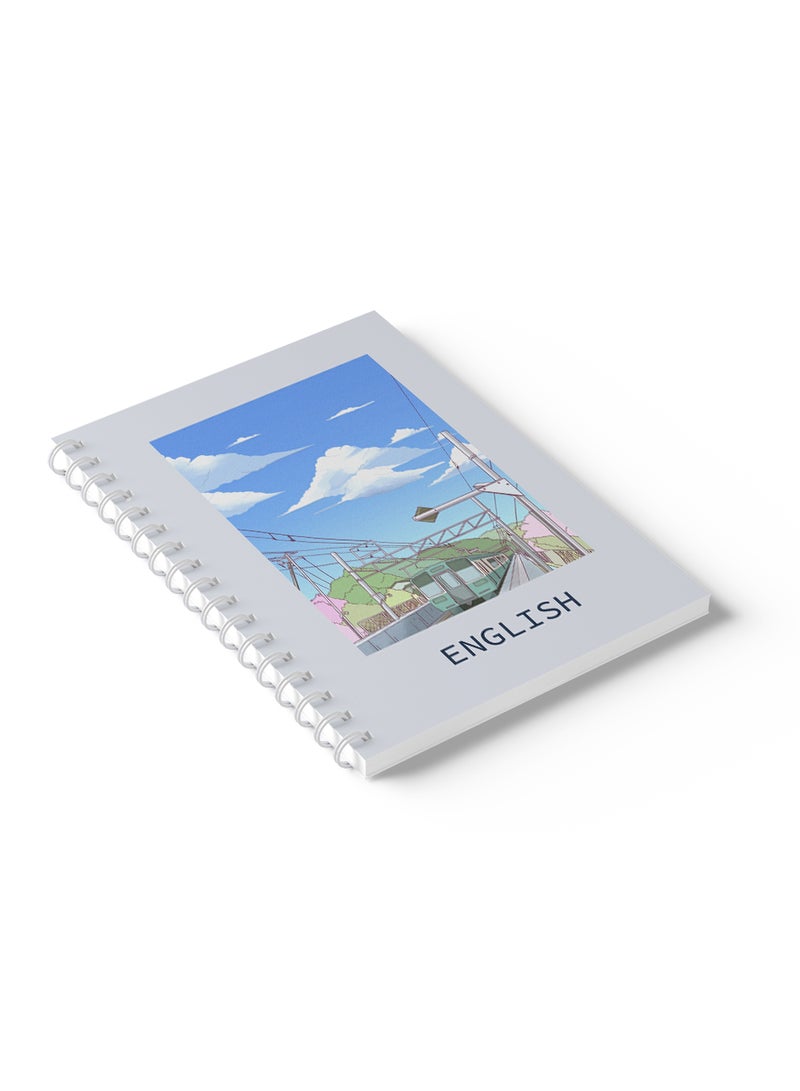 LOWHA English Sprial Notebook, 60 Sheets with Hard Paper Cover Train Design Multicolour - Image 3
