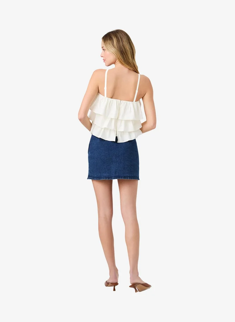 French Connection Porc Crm Women's Porc Crm Aimee Cotton Strapless Top for Women | Best Price UAE