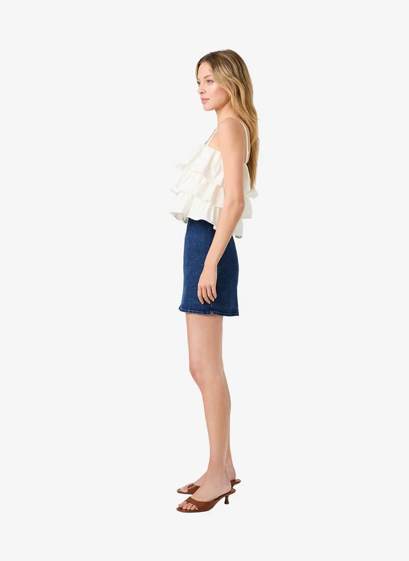 French Connection Porc Crm Women's Porc Crm Aimee Cotton Strapless Top for Women | Best Price UAE